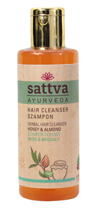 SZAMPON DO WŁOSÓW ZIOŁOWY MIÓD I MIGDAŁY 210 ml - SATTVA (AYURVEDA)