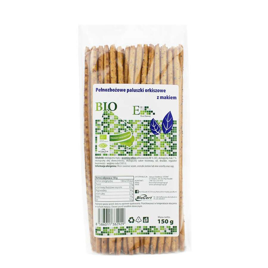 PALUSZKI ORKISZOWE PEŁNOZIARNISTE Z MAKIEM BIO 150 g - ENVOY