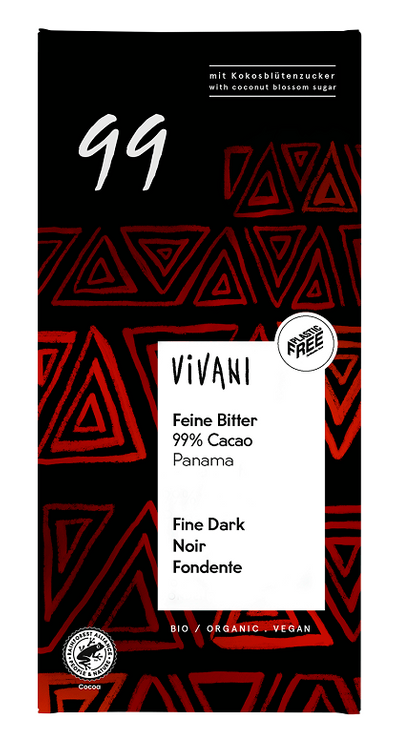 Vivani | Gorzka czekolada 99% 80g | ORGANIC