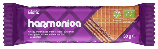WAFELEK Z SAMOPSZY Z KREMEM MLECZNO - KAKAOWYM Z PROBIOTYKAMI BIO 30 g - HARMONICA