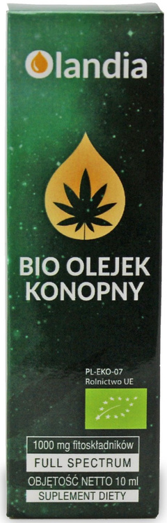 OLEJEK KONOPNY 10 % (1000 mg FITOSKŁADNIKÓW) BIO 10 ml - OLANDIA