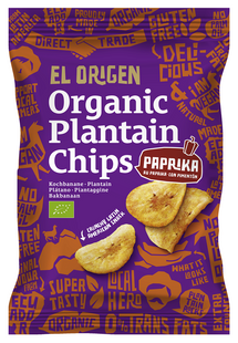 CHIPSY Z PLANTANA PAPRYKOWE BEZGLUTENOWE BIO 80 g - EL ORIGEN