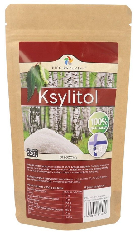 KSYLITOL 500 g - PIĘĆ PRZEMIAN (FINLANDIA)