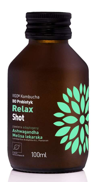 SHOT KOMBUCHA PROBIOTYK RELAX BEZGLUTENOWY BIO 100 ml - VIGO