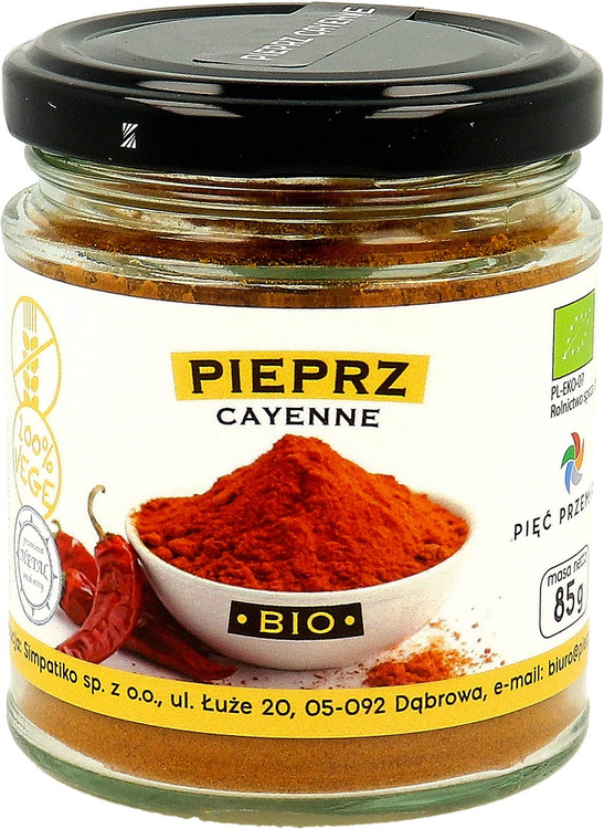 PIEPRZ CAYENNE BEZGLUTENOWY BIO 85 g - PIĘĆ PRZEMIAN