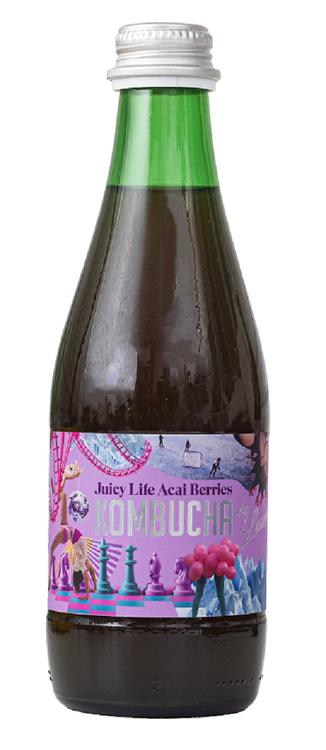 KOMBUCHA O SMAKU JAGÓD ACAI (JUICY LIFE ACAI BERRIES) BIO 330 ml - KOMBUCHA BY LAURENT (PRODUKT SEZONOWY)