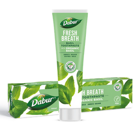PASTA DO ZĘBÓW ŚWIEŻY ODDECH Z BAZYLIĄ BEZ FLUORU 100 ml - DABUR
