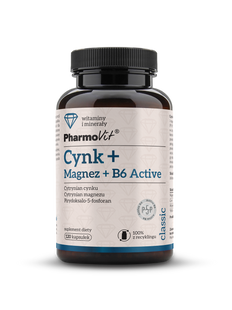CYNK + MAGNEZ + WITAMINA B6 ACTIVE BEZGLUTENOWY 120 KAPSUŁEK - PHARMOVIT (CLASSIC)