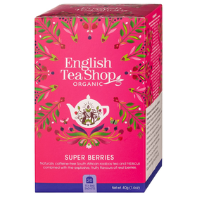 HERBATKA Z HIBISKUSEM, ROOIBOS, TRUSKAWKAMI, BORÓWKAMI I MALINAMI BIO (20 x 2,25 g) 45 g - ENGLISH TEA SHOP ORGANIC