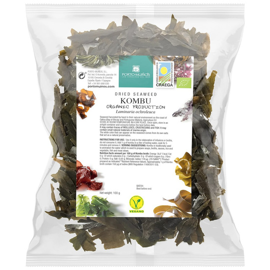 ALGI MORSKIE SUSZONE - KOMBU BIO 100 g - PORTO MUINOS