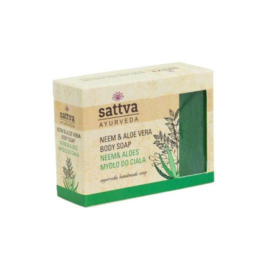 MYDŁO W KOSTCE DO CIAŁA NEEM I ALOES 125 g - SATTVA