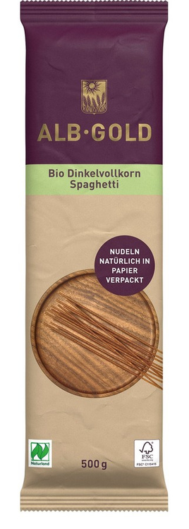 MAKARON (ORKISZOWY RAZOWY) SPAGHETTI BIO 500 g - ALB-GOLD