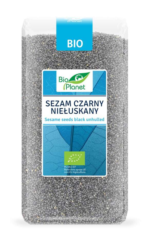 SEZAM CZARNY NIEŁUSKANY BIO 500 g - BIO PLANET