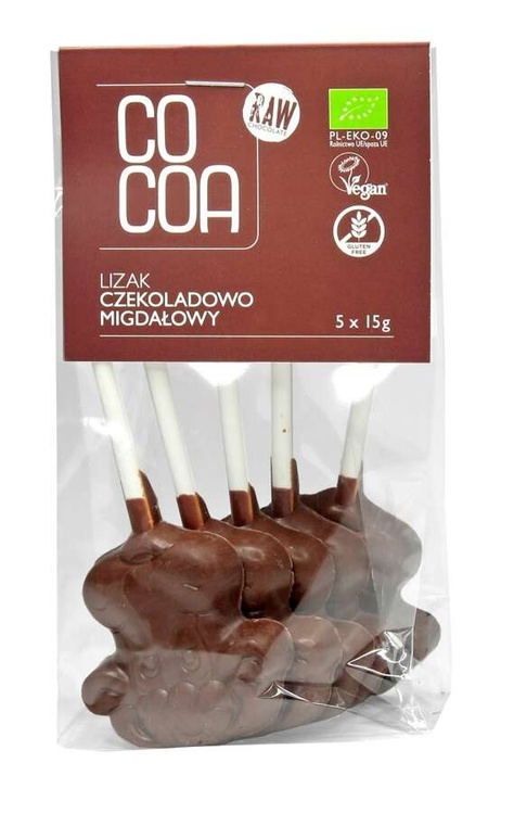 LIZAKI CZEKOLADOWO - MIGDAŁOWE BEZGLUTENOWE BIO (5 x 15 g) 75 g - COCOA