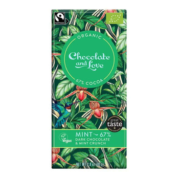 Czekolada gorzka z chrupiącymi miętowymi okruszkami 80g | ORGANIC - FAIR TRADE | CHOCOLATE AND LOVE