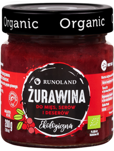 ŻURAWINA DO MIĘS, SERÓW I DESERÓW BIO 200 g - RUNOLAND