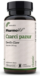 CZARCI PAZUR EKSTRAKT (250 mg) BEZGLUTENOWY 90 KAPSUŁEK - PHARMOVIT (CLASSIC)