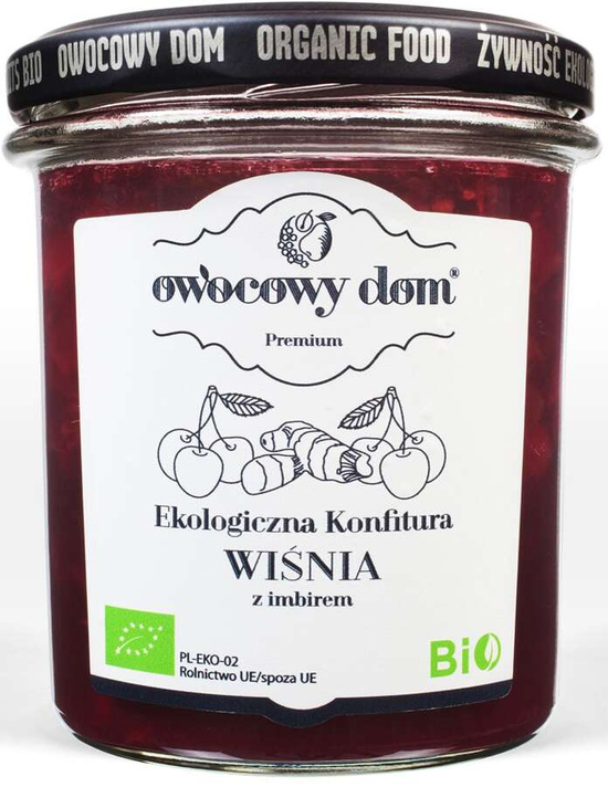 KONFITURA WIŚNIA Z IMBIREM BIO 300 g - OWOCOWY DOM