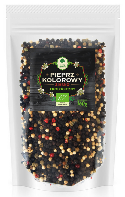 PIEPRZ KOLOROWY ZIARNO (UZUPEŁNIENIE) BIO 160 g - DARY NATURY