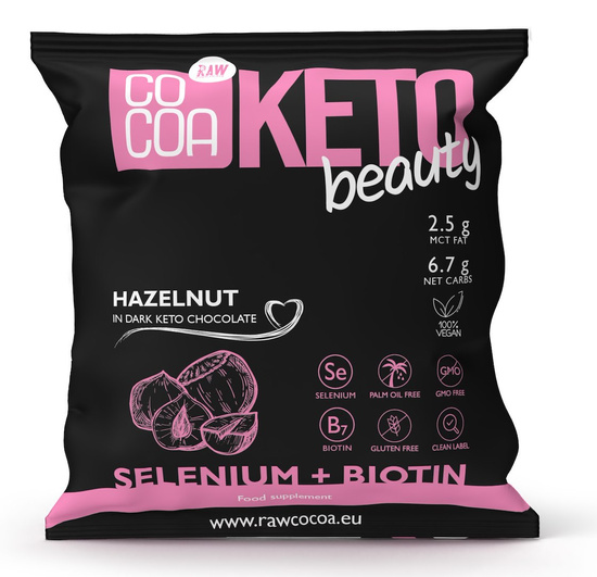 ORZECHY LASKOWE W CZEKOLADZIE KETO CIEMNEJ BEAUTY BEZGLUTENOWE 70 g - COCOA