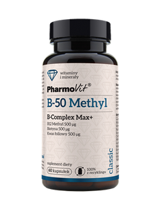 WITAMINA B-50 METHYL B-COMPLEX MAX+ BEZGLUTENOWA 60 KAPSUŁEK - PHARMOVIT (CLASSIC)