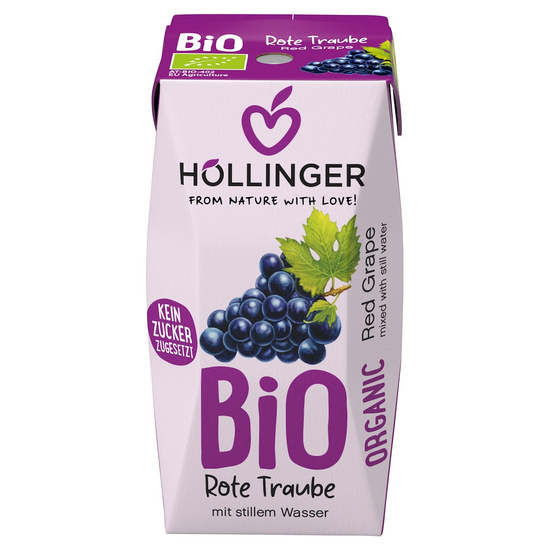 NEKTAR Z CZERWONYCH WINOGRON BEZ DODATKU CUKRÓW BIO 200 ml - HOLLINGER