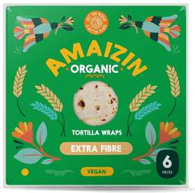 TORTILLA WRAPS Z OTRĘBAMI (ŹRÓDŁO BŁONNIKA POKARMOWEGO) BIO 240 g - AMAIZIN