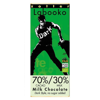 Zotter |  Labooko - czekolada mleczna 70% bez dodatku cukru 2x32,5g | ORGANIC - FAIR TRADE