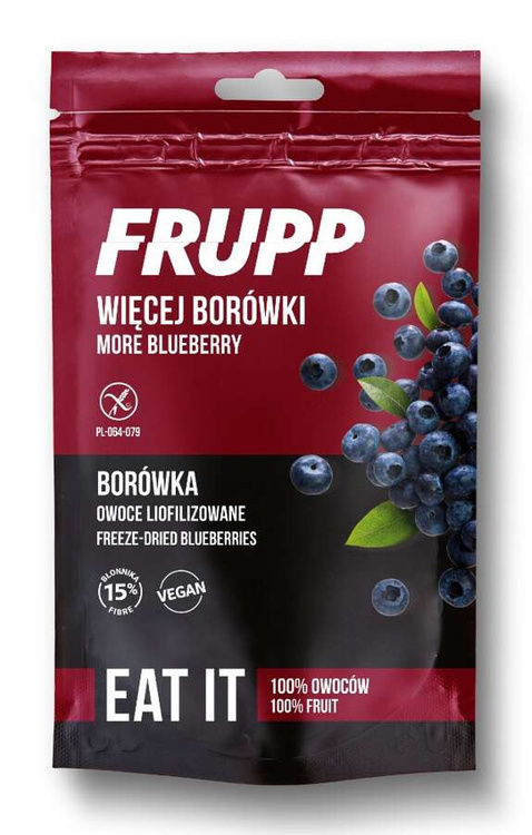 FRUPP OWOCE LIOFILIZOWANE BORÓWKA BEZGLUTENOWE 15 g - CELIKO