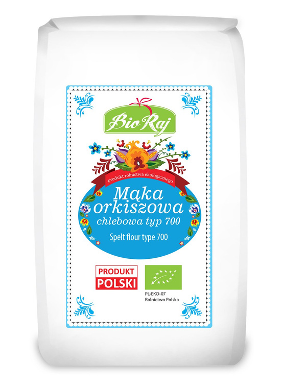 MĄKA ORKISZOWA CHLEBOWA TYP 700 BIO (POLSKA) 500 g - BIO RAJ