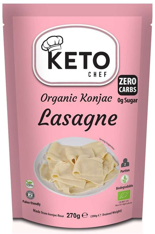 MAKARON KETO (KONJAC TYPU NOODLE LASAGNE) BEZGLUTENOWY BIO 270 g - KETO CHEF (BETTER THAN FOODS)