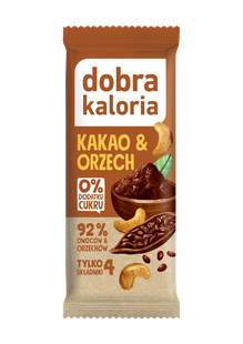 BATON DAKTYLOWY KAKAO & ORZECH BEZ DODATKU CUKRÓW 35 g - DOBRA KALORIA