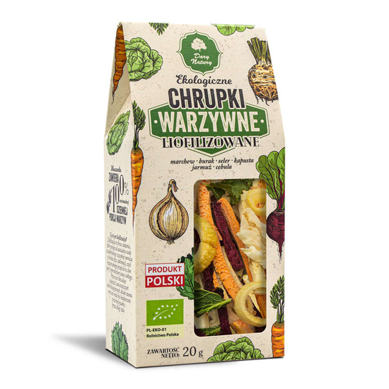 Dary Natury| Liofilizowane chrupki warzywne 20g | ORGANIC