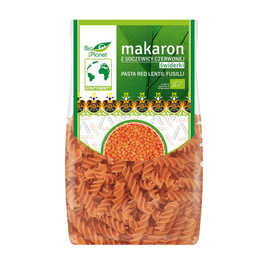 MAKARON PROTEINOWY Z SOCZEWICY CZERWONEJ ŚWIDERKI BIO 250 g - BIO PLANET