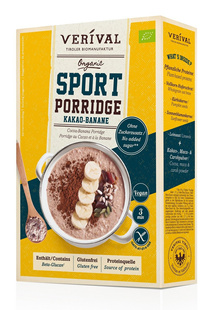OWSIANKA PROTEINOWA Z KAKAO I BANANEM BEZ DODATKU CUKRÓW BEZGLUTENOWA BIO 350 g - VERIVAL