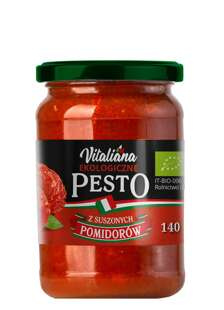 PESTO Z SUSZONYCH POMIDORÓW BIO 140 g - VITALIANA