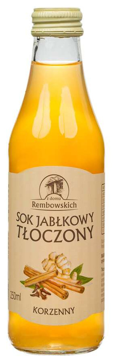 SOK JABŁKOWY TŁOCZONY KORZENNY NIEKLAROWANY 250 ml - REMBOWSCY