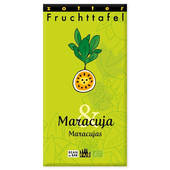 Zotter | Fruit Bar - Passion Fruit & Passion Fruits - Czekolada o smaku marakui z kawałkami marakui 70g | ORGANIC - FAIR TRADE