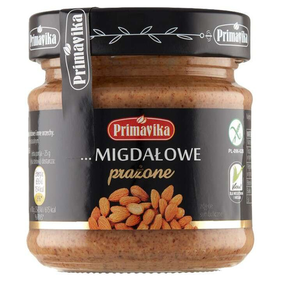 PASTA Z PRAŻONYCH MIGDAŁÓW BEZGLUTENOWA 185 g - PRIMAVIKA