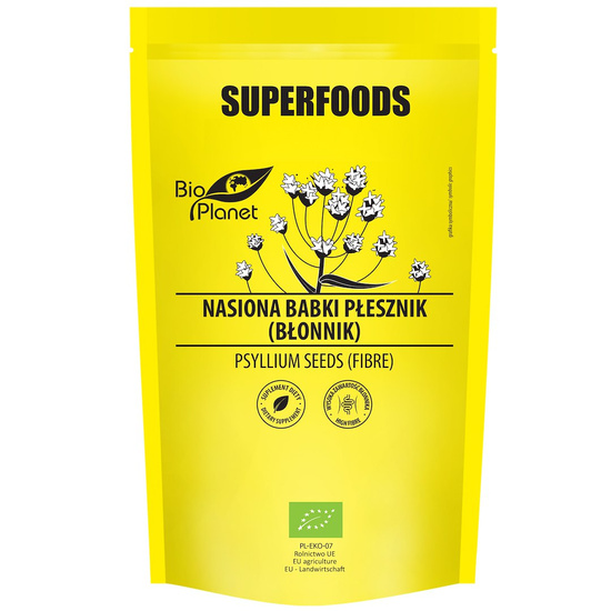 NASIONA BABKI PŁESZNIK (BŁONNIK) BIO 250 g - BIO PLANET SUPERFOODS