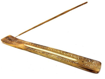 Podstawka do kadzidełek trociczkowych drewniana - kwiatek.