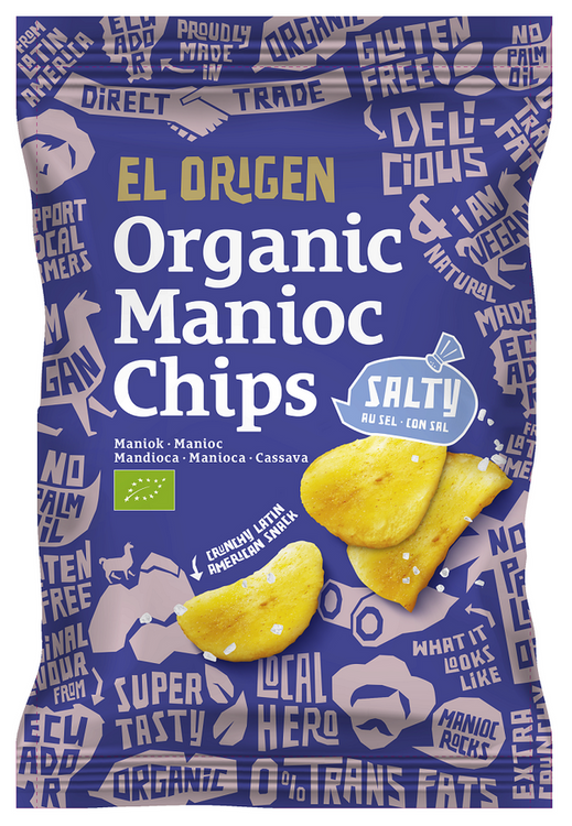 CHIPSY Z MANIOKU SOLONE BEZGLUTENOWE BIO 60 g - EL ORIGEN