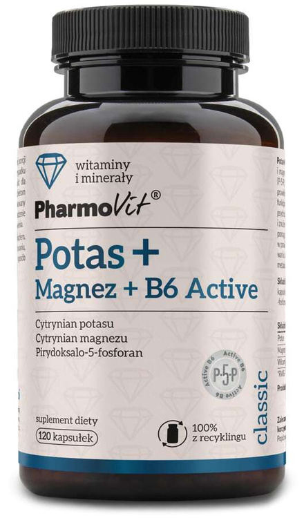 POTAS + MAGNEZ + WITAMINA B6 ACTIVE 120 KAPSUŁEK - PHARMOVIT (CLASSIC)