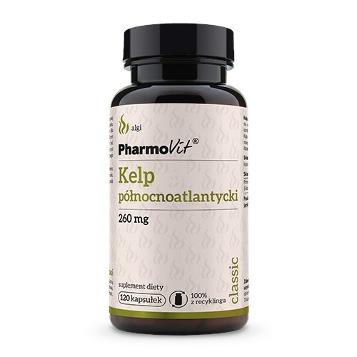 KELP PÓŁNOCNOATLANTYCKI (260 mg) BEZGLUTENOWY 120 KAPSUŁEK - PHARMOVIT (CLASSIC)