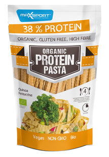 MAKARON PROTEINOWY (Z ZIELONEJ SOI I QUINOA) FETTUCCINE BEZGLUTENOWY BIO 200 g - MAXSPORT