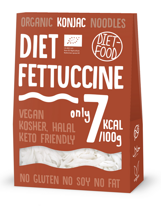 MAKARON (KONJAC TYPU FETTUCCINE) BEZGLUTENOWY BIO 385 g (300 g) - DIET-FOOD