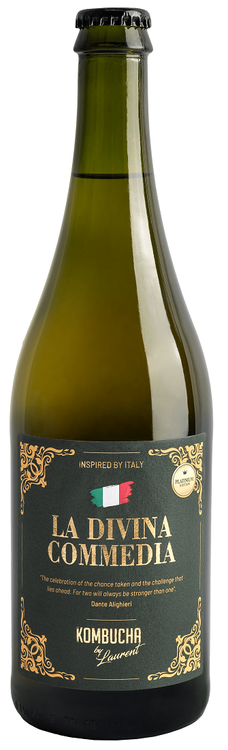 KOMBUCHA O SMAKU MANDARYNKI I SYCYLIJSKIEJ CYTRYNY (DANTE ALIGHIERI) BIO 750 ml - KOMBUCHA BY LAURENT (PLATINIUM)