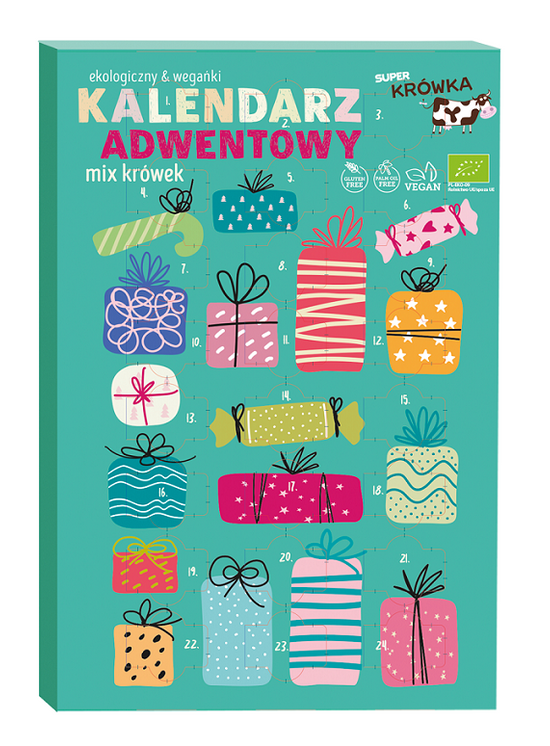 KALENDARZ ADWENTOWY (KRÓWKI BEZGLUTENOWE) BIO 260 g - ME GUSTO (SUPER FUDGIO) (PRODUKT SEZONOWY)