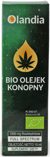 OLEJEK KONOPNY 10 % (1000 mg FITOSKŁADNIKÓW) BIO 10 ml - OLANDIA
