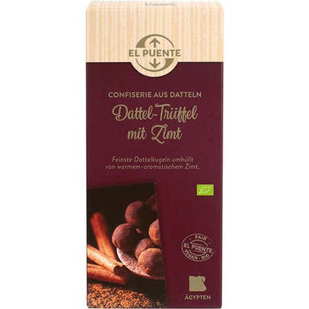 El Puente | Trufle daktylowe z cynamonem 120 g | ORGANIC - FAIR TRADE